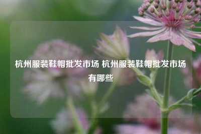 杭州服装鞋帽批发市场 杭州服装鞋帽批发市场有哪些